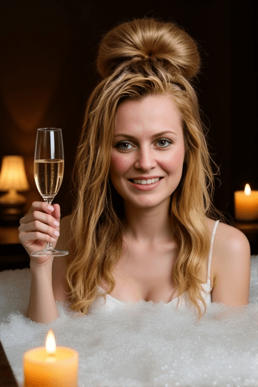 Bella Luxe OnlyFans leaked - That She is in a bubble bath with candles, hair pinned up, champagne glass in hand, bubbles barely covering look hits different